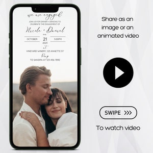 Engagement Party Invitation Template, Minimalist Engagement Party Invite, Digital Engagement Party Invitation, Electronic Engagement Invite