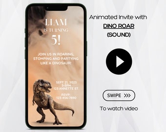 Dinosaur Birthday Invitation Template, Dinosaur Birthday Invitation, Boys Birthday Invitation, Dinosaur Party Invite, Party Invite for Boys