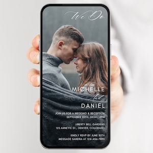 Digitale Hochzeitseinladung, animierte Hochzeitseinladung, Minimalistische Hochzeitseinladung, moderne Hochzeitseinladung, elektronische Hochzeit einladen