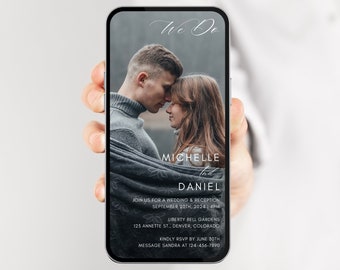 Digital Wedding Invitation, Animated Wedding Invitation, Minimalist Wedding Invitation, Modern Wedding Invitation, Electronic Wedding Invite