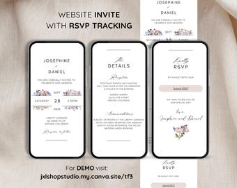 Digitale Blumenhochzeitseinladung mit Antwortkarten, Wildblumenhochzeitseinladung mit Antwortkarte, Blumenhochzeitseinladung mit Antwortkarte, Wildblumeneinladung