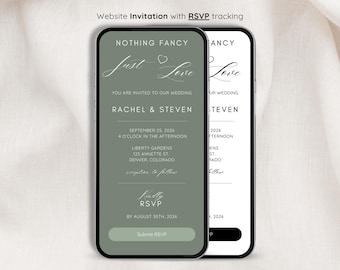 Website Minimalist Wedding Invitation, Nothing Fancy Wedding Invite with RSVP, Minimalist Invitation with RSVP, Rsvp Tracking, Online, Web