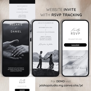 Invito digitale per matrimonio con RSVP, invito online, invito digitale per matrimonio con RSVP, invito per matrimonio con RSVP, RSVP tracciabile, cliccabile