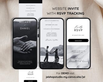 Digital Wedding Invite with RSVP, Online Invite, Digital Wedding Invitation with RSVP, Wedding Invite with RSVP, Trackable Rsvp, Clickable