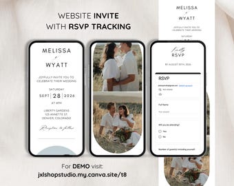 Digital Wedding Invite with Embedded RSVP, Digital Wedding Invitation with RSVP, Wedding Invite with Rsvp, includes rsvp, trackable, online