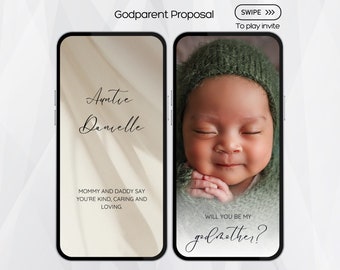 Will You Be My Godmother, Digital Godmother Proposal, Godmother Proposal Template, Godmother Proposal Video, Godmother Proposal Digital