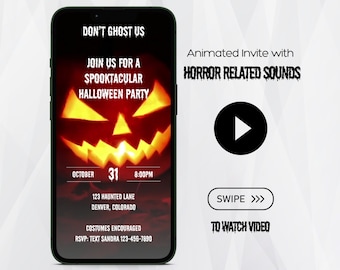 Halloween Party Invitation Template, Halloween Party Invitation, Digital Halloween Party Invitation, Halloween Invitation, Horror, Invite