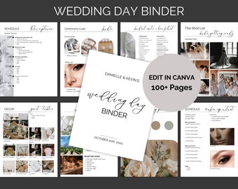 Wedding Day Binder, Wedding Day Binder Template, Wedding Planner, Wedding Checklist, Wedding Timeline, Wedding Schedule, Wedding Day
