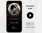 Black and Gold Wedding Video Invitation Template, Animated Wedding Invite, Black and Gold Wedding Invite, Video Wedding Invite, Fancy Evite