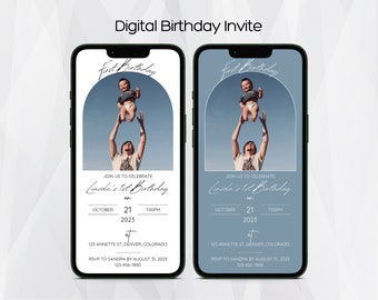 Electronic Birthday Invitation Template, 1st Birthday Invitation, First Birthday Invitation, Digital Birthday Invite, Text Birthday Evite