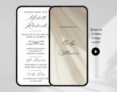 Digital Baby Shower Invitation, Baby Shower Invitation, Minimalist Baby Shower Invitation, Baby Shower Invitation Template, Evite, Canva