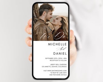 Minimalist Wedding Invitation, Digital Wedding Invitation, Modern Wedding Invitation, Animated Wedding Invitation, Digital Wedding Invite