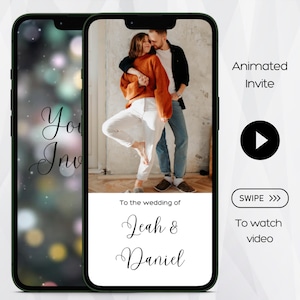 Digital Wedding Video Invitation Template, Animated Wedding Invite, Modern Wedding Invite, Video Invitation Template for Wedding, Evite
