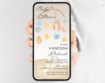 Digital Baby Shower Invitation, Minimalist Baby Shower Invitation, Animated Baby Shower Invitation, Electronic Baby Shower Invitation