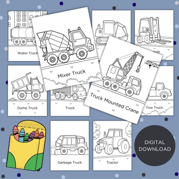 Construction Trucks and Vehicles Coloring Pages, Construction Trucks Coloring Pages, Construction Trucks Activity, Kids Coloring Pages, Fun