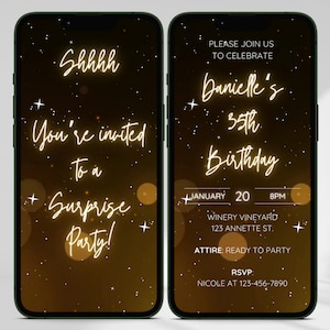 Digital Surprise Party Invitation, Surprise Birthday Party Invitation, Party Invitation, Birthday Party Invitation, Digital Invite, Template