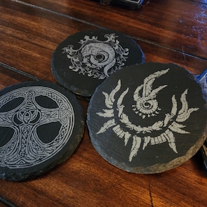 Elden Ring Spell Circle Slate Coasters (Set of 4 Mix and Match Selections in Description and Photos)