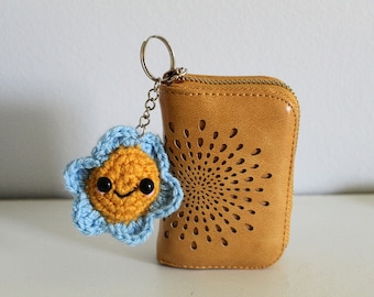 Happy Flower Crochet Keychain