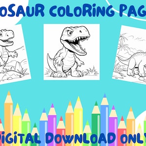 Dinosaur Coloring Pages, Dinosaur Printables,Dinosaur Activities, Printable Coloring Pages, Dinosaur Birthday Party, DIGITAL