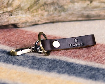 Leder Schlüsselanhänger - Vollnarbiger Minimalist Key Organizer - Drehverschluss für den täglichen Gebrauch - Elegantes Accessoire Geschenk