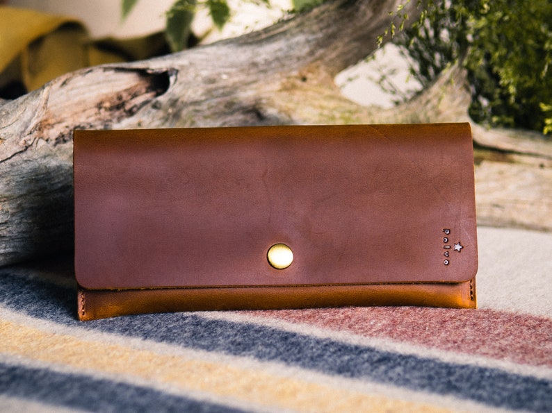 Full Grain Leather Long Wallet - Sleek, Timeless Women's Essential, Gains Character with Age, Perfect Gift image 2