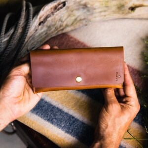 Full Grain Leather Long Wallet - Sleek, Timeless Women's Essential, Gains Character with Age, Perfect Gift image 4