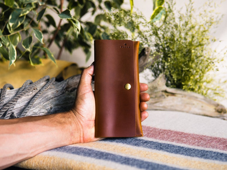 Full Grain Leather Long Wallet - Sleek, Timeless Women's Essential, Gains Character with Age, Perfect Gift image 3
