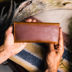 Full Grain Leather Long Wallet - Sleek, Timeless Women's Essential, Gains Character with Age, Perfect Gift image 5