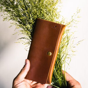 Full Grain Leather Long Wallet - Sleek, Timeless Women's Essential, Gains Character with Age, Perfect Gift image 7