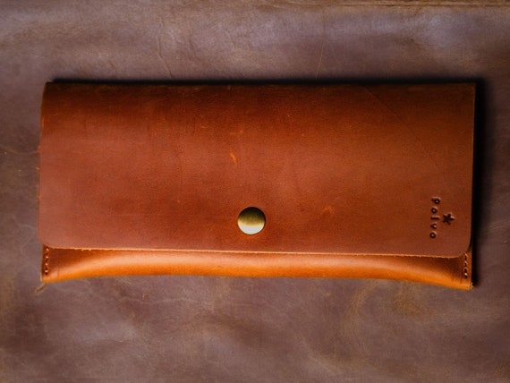 Full Grain Leather Long Wallet - Sleek, Timeless Women's Essential, Gains Character with Age, Perfect Gift