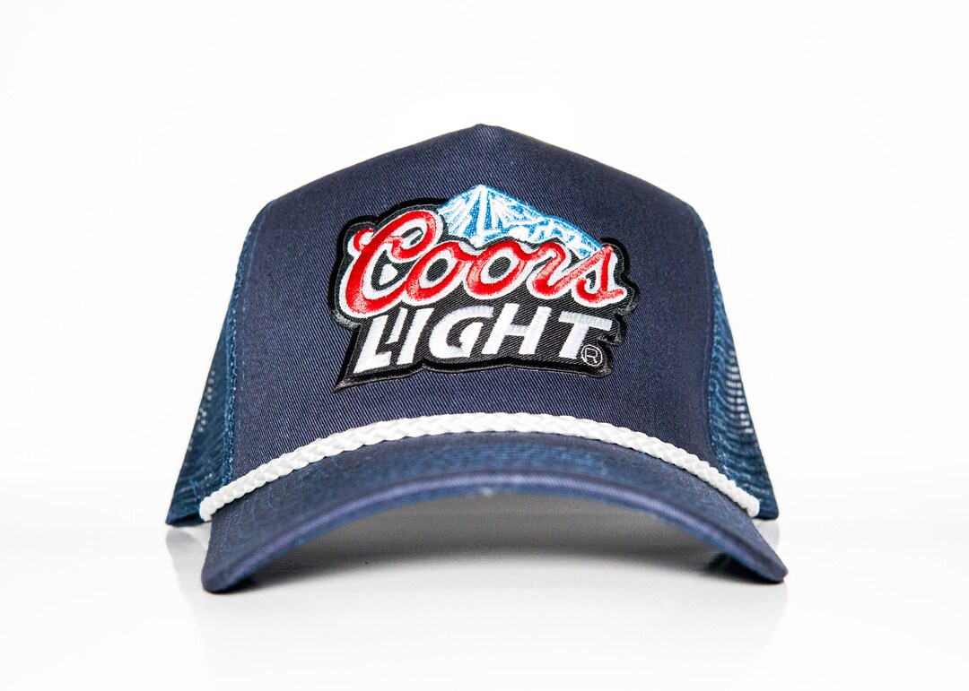 Coors Light Patch on Fitted Structure Trucker Vintage Navy Blue
