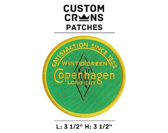 Copenhagen Wintergreen Patch Iron on Patch Outdoors Fishing and Hunting Patches Party Birthday Drinking Beer Patches