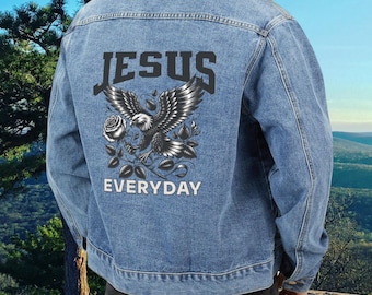 Forgiven and Set Free Men's Jean Jacket – Salvation in Christ