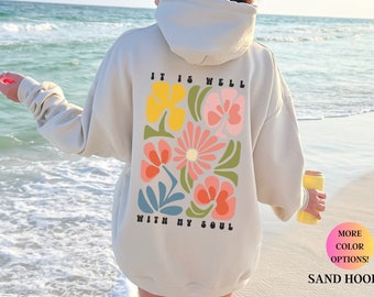 Christian Floral Hoodie: Retro Jesus Sweatshirt, Inspirational Apparel