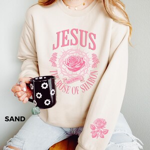 Christian Sweatshirt Bible Verse Shirts Jesus Clothing Christian Flower Apparel Floral Aesthetic Sleeve Sweat Shirt Womens Faith Based Gifts