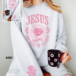 Christian Sweatshirt Bible Verse Shirts Jesus Clothing Christian Flower Apparel Floral Aesthetic Sleeve Sweat Shirt Womens Faith Based Gifts