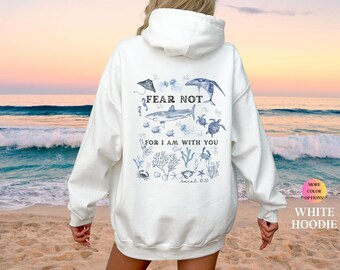 Ocean Animals Jesus Hoodie: Christian Beach Faith Sweater