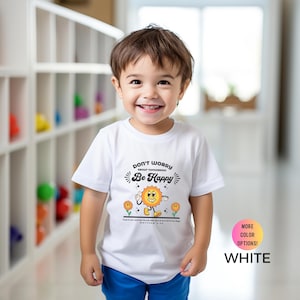 Be Happy Christian Toddler T-Shirt: Retro Jesus Kids Tee