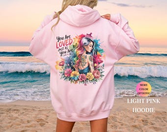 Pink Christian Hoodie: Floral Bible Verse, Inspirational Sweatshirt