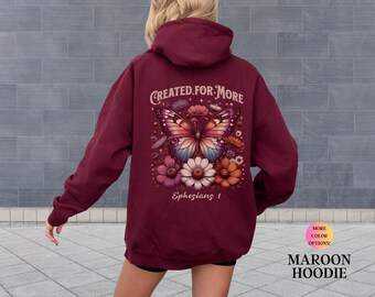 Butterfly Floral Hoodie: Christian Women's Sweatshirt