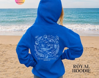 Jugend Küsten Hoodie Ozean Leben im Meer Epheser 3:18 Glaube Grafik