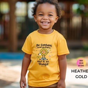 Be Content Christian Toddler T-Shirt: Retro Jesus Kids Tee