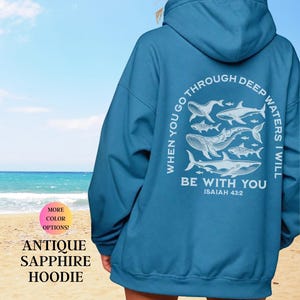 Whales Shark Jesus Hoodie: Christian Beach Ocean Lover Faith