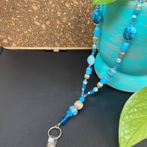 Fancy ID badge Lanyard, ID card, ID badge holder, Id badge necklace, colorful beaded lanyard