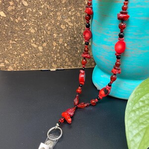 Fancy ID badge Lanyard, ID card, ID badge holder, Id badge necklace, colorful beaded lanyard