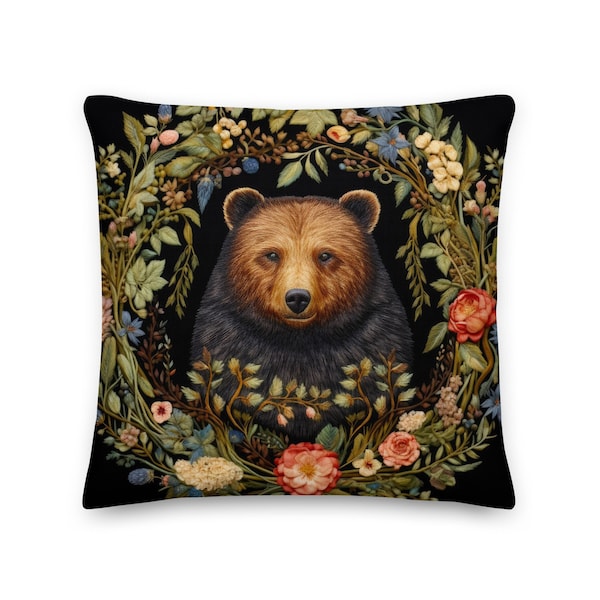 William Morris Bear Pillow, Bear Cushion