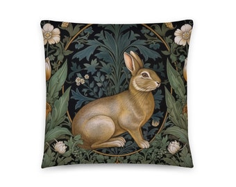 William Morris Rabbit Pillow, Bunny Cushion