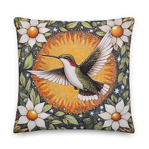 Hummingbird Pillow, Hummingbird Cushion, William Morris