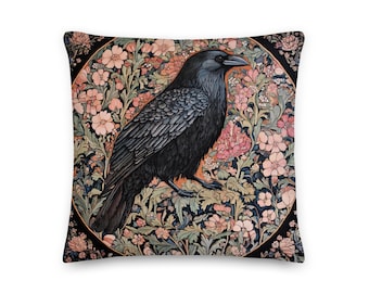 Raven Pillow, Raven Cushion, William Morris Throw