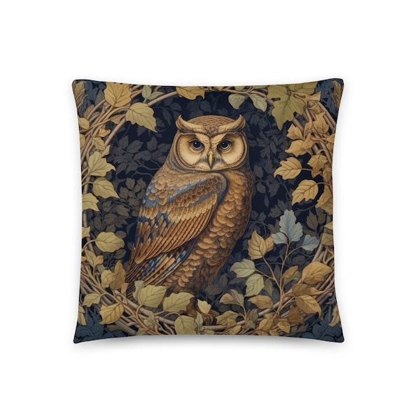 William Morris Owl Pillow, Owl Cushion